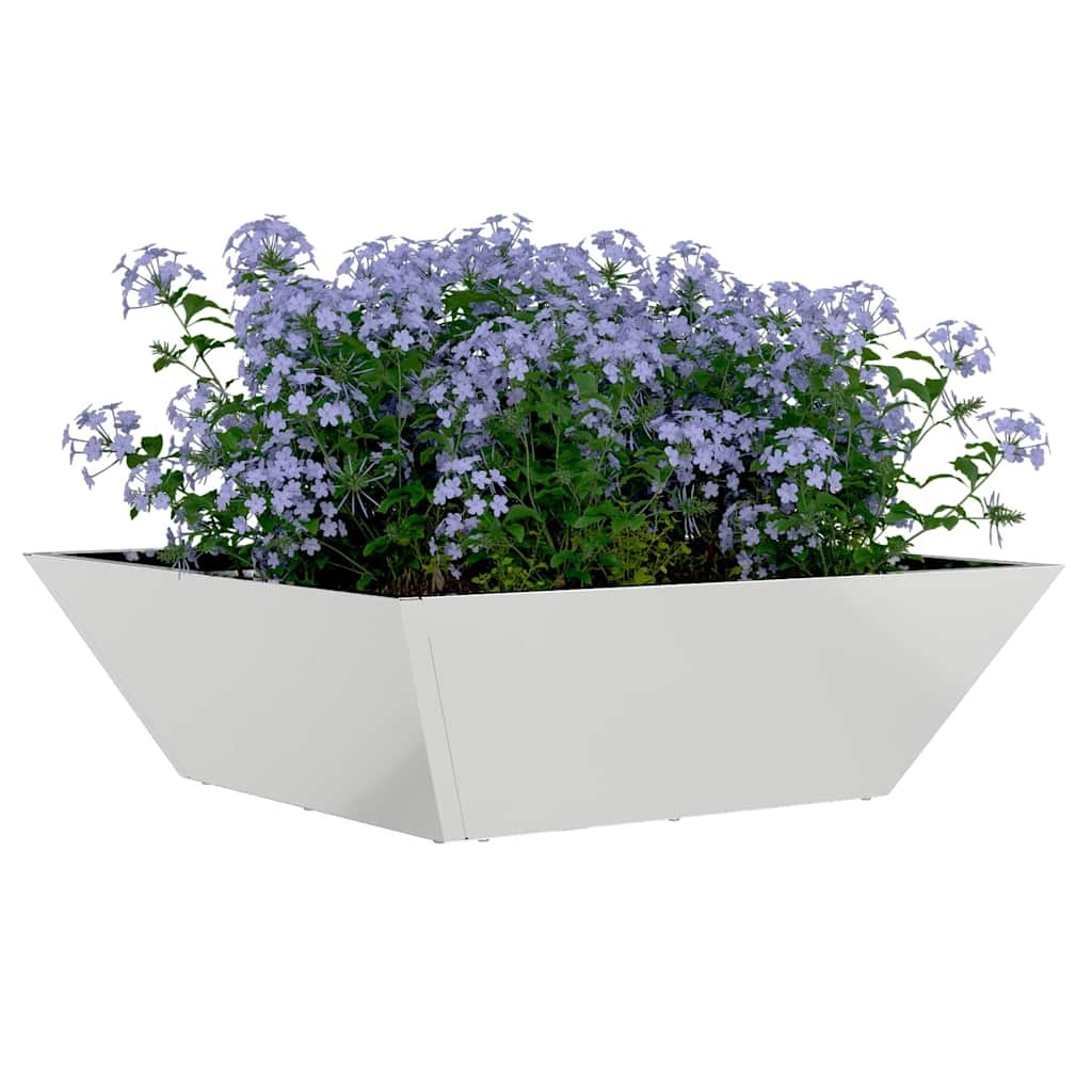 VidaXL Tuin Kom Plantenbak Zilver 50 x 50 x 15 cm Gegalvaniseerd staal