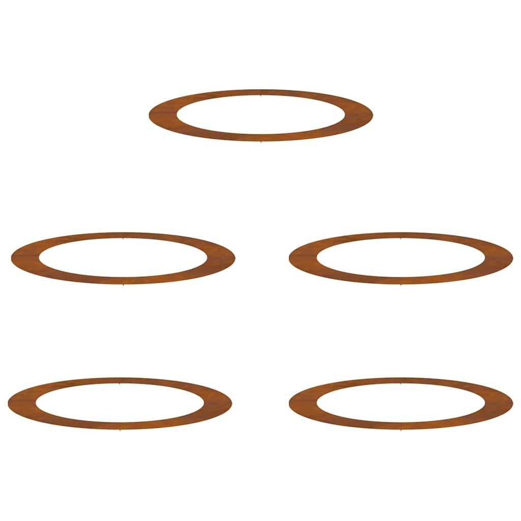 VidaXL Platte Boomringen 5 pcs Bruin Ø90 / 120 cm Cortenstaal