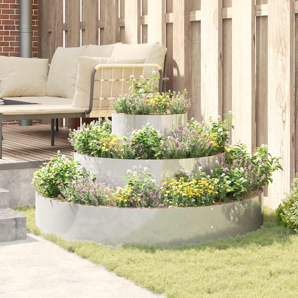 VidaXL Tuin Bloempot Zilver 120 x 120 x 20 cm Gegalvaniseerd staal