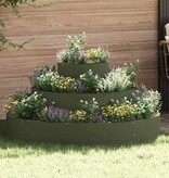 VidaXL Tuin Bloempot Olijfgroen 120 x 120 x 20 cm Staal