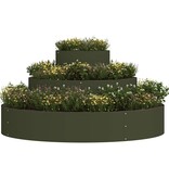 VidaXL Tuin Bloempot Olijfgroen 120 x 120 x 20 cm Staal