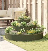 VidaXL Tuin Bloempot Olijfgroen 120 x 120 x 20 cm Staal