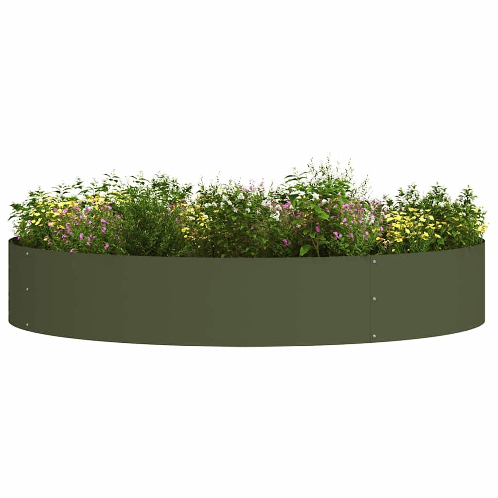 VidaXL Tuin Bloempot Olijfgroen 120 x 120 x 20 cm Staal