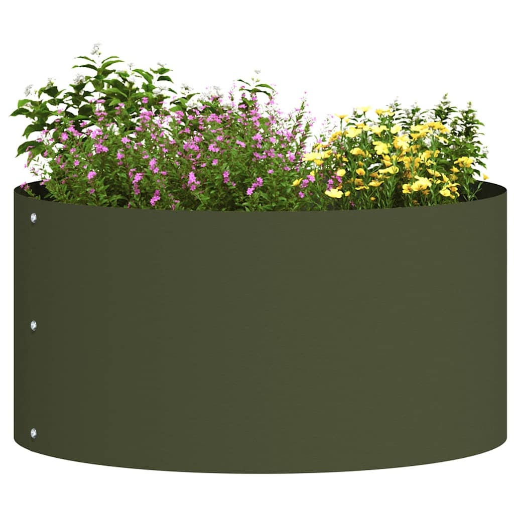 VidaXL Tuinplantbakken 5 pcs Olijfgroen 40 x 40 x 20 cm Staal