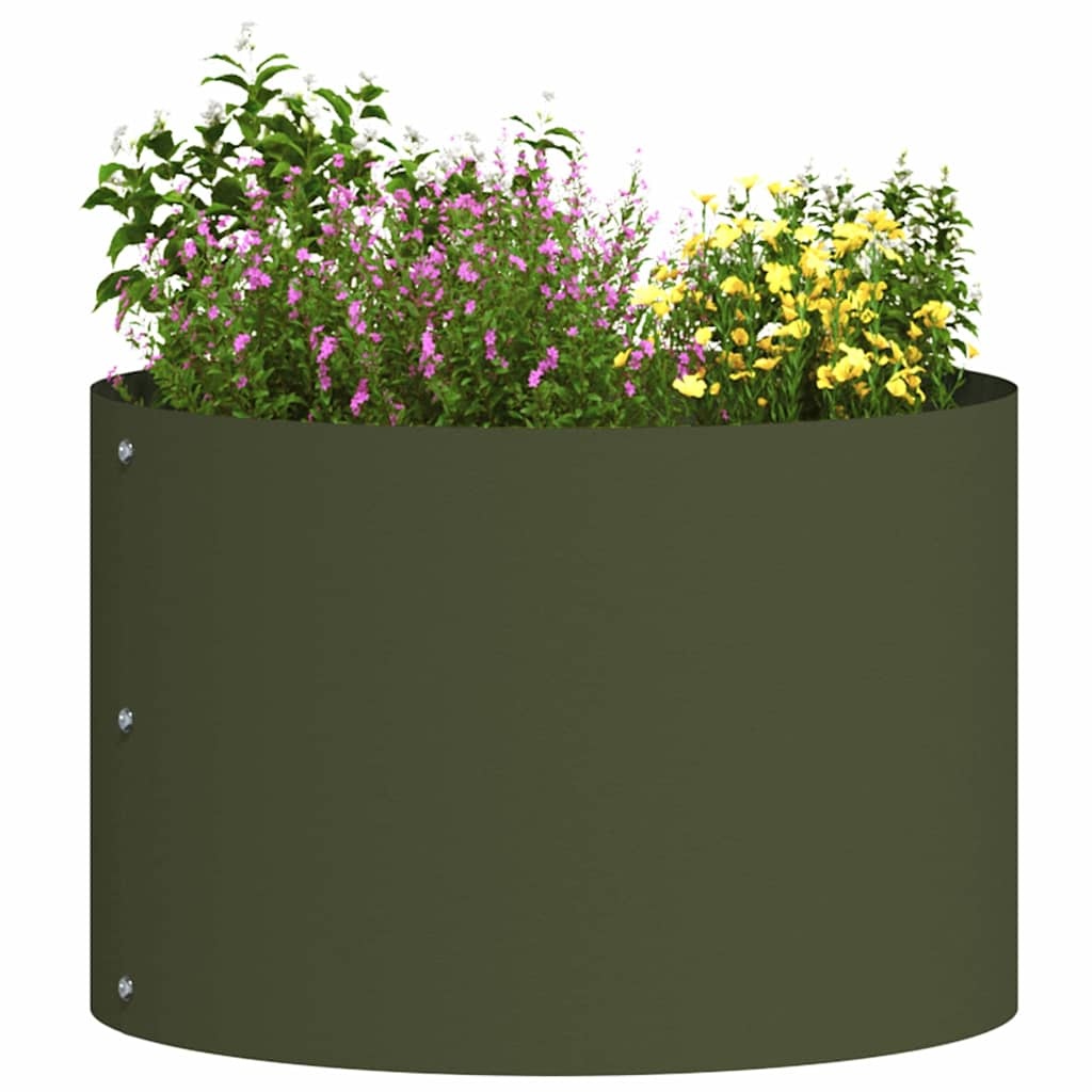 VidaXL Tuin Bloempot Olijfgroen 30 x 30 x 20 cm Staal