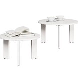 VidaXL Salontafel 2 pcs Wit 47.5 x 47.5 x 27 cm Massief grenenhout