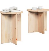 VidaXL Salontafel 2 pcs Naturel 41,5 x 41,5 x 41 cm Massief grenenhout