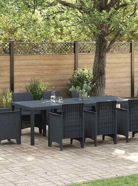VidaXL Tuinstafel Antraciet 250 x 100 x 73 cm poly rattan