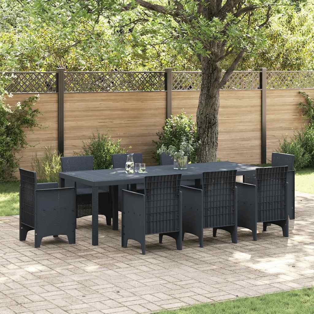 VidaXL Tuinstafel Antraciet 250 x 100 x 73 cm poly rattan