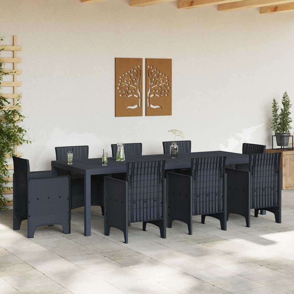 VidaXL Tuinstafel Antraciet 250 x 100 x 73 cm poly rattan