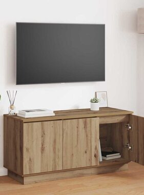 VidaXL TV-meubel met LED artisanaal eikenkleurig 100 x 38 x 49 cm