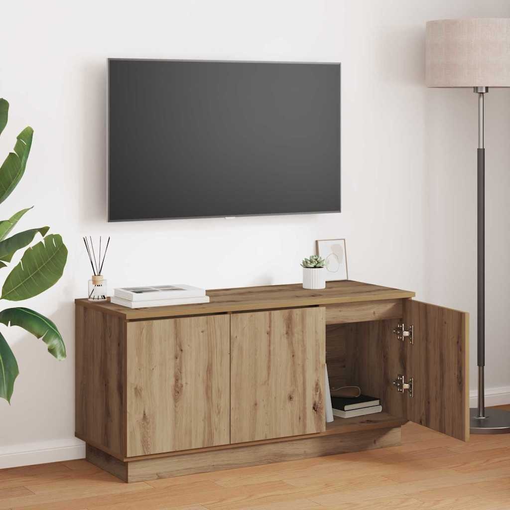 VidaXL TV-meubel met LED artisanaal eikenkleurig 100 x 38 x 49 cm