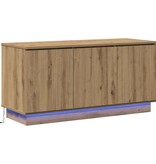 VidaXL TV-meubel met LED artisanaal eikenkleurig 100 x 38 x 49 cm