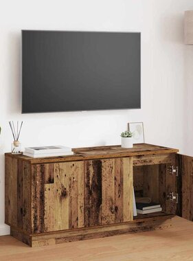 VidaXL TV-meubel met LED Oud Hout 100 x 38 x 49 cm Bewerkt hout