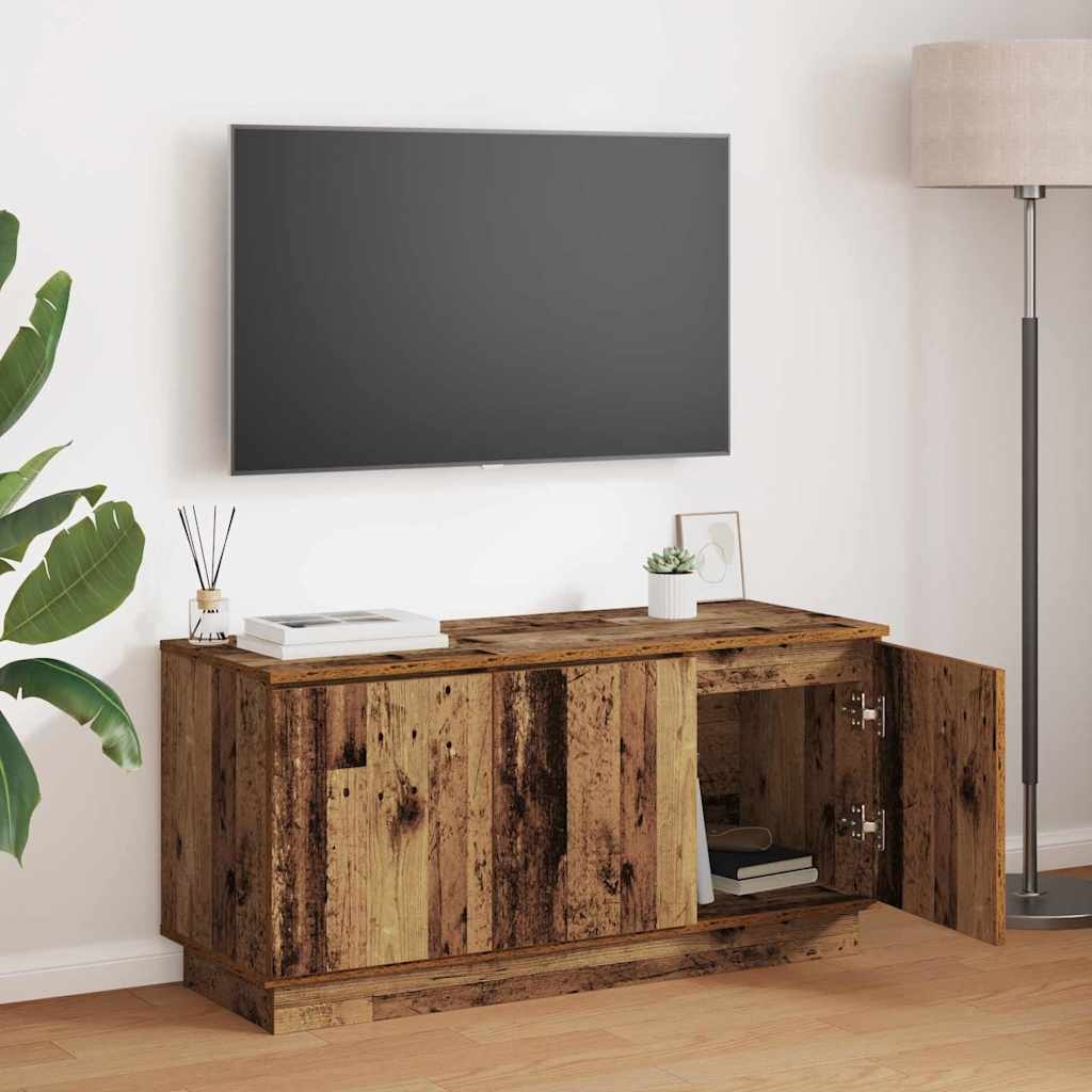 VidaXL TV-meubel met LED Oud Hout 100 x 38 x 49 cm Bewerkt hout