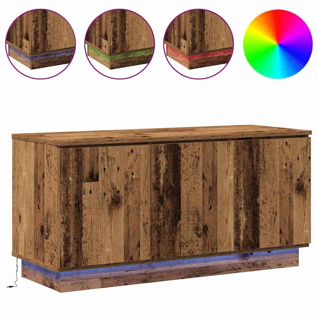 VidaXL TV-meubel met LED Oud Hout 100 x 38 x 49 cm Bewerkt hout
