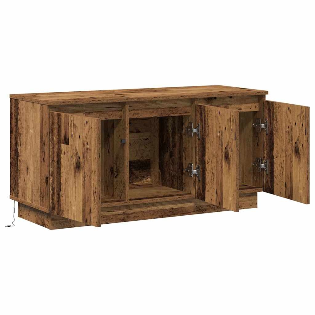 VidaXL TV-meubel met LED Oud Hout 100 x 38 x 49 cm Bewerkt hout