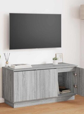 VidaXL TV-meubel met LED Grijs sonoma 100 x 38 x 49 cm Bewerkt hout