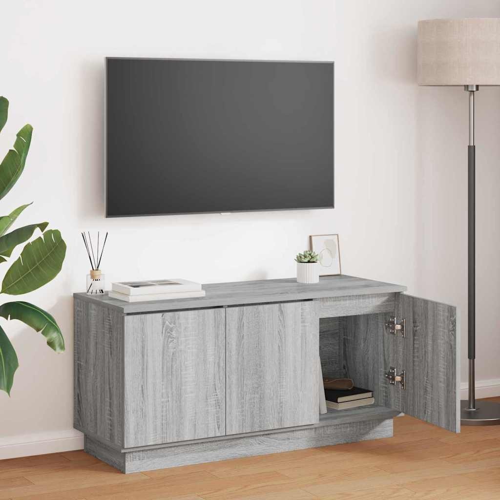 VidaXL TV-meubel met LED Grijs sonoma 100 x 38 x 49 cm Bewerkt hout