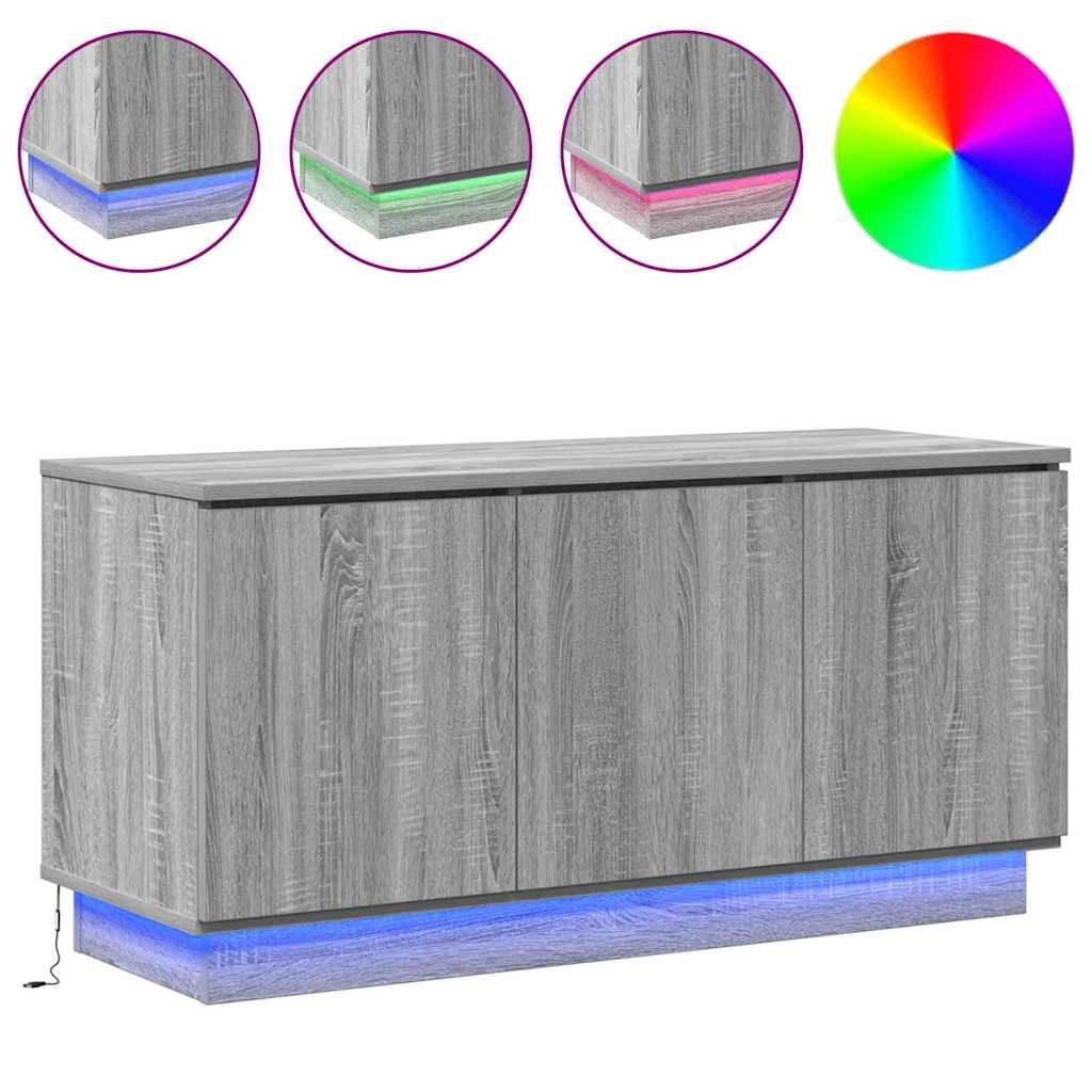 VidaXL TV-meubel met LED Grijs sonoma 100 x 38 x 49 cm Bewerkt hout