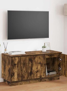 VidaXL TV-meubel met LED Gerookt eiken 100 x 38 x 49 cm Bewerkt hout