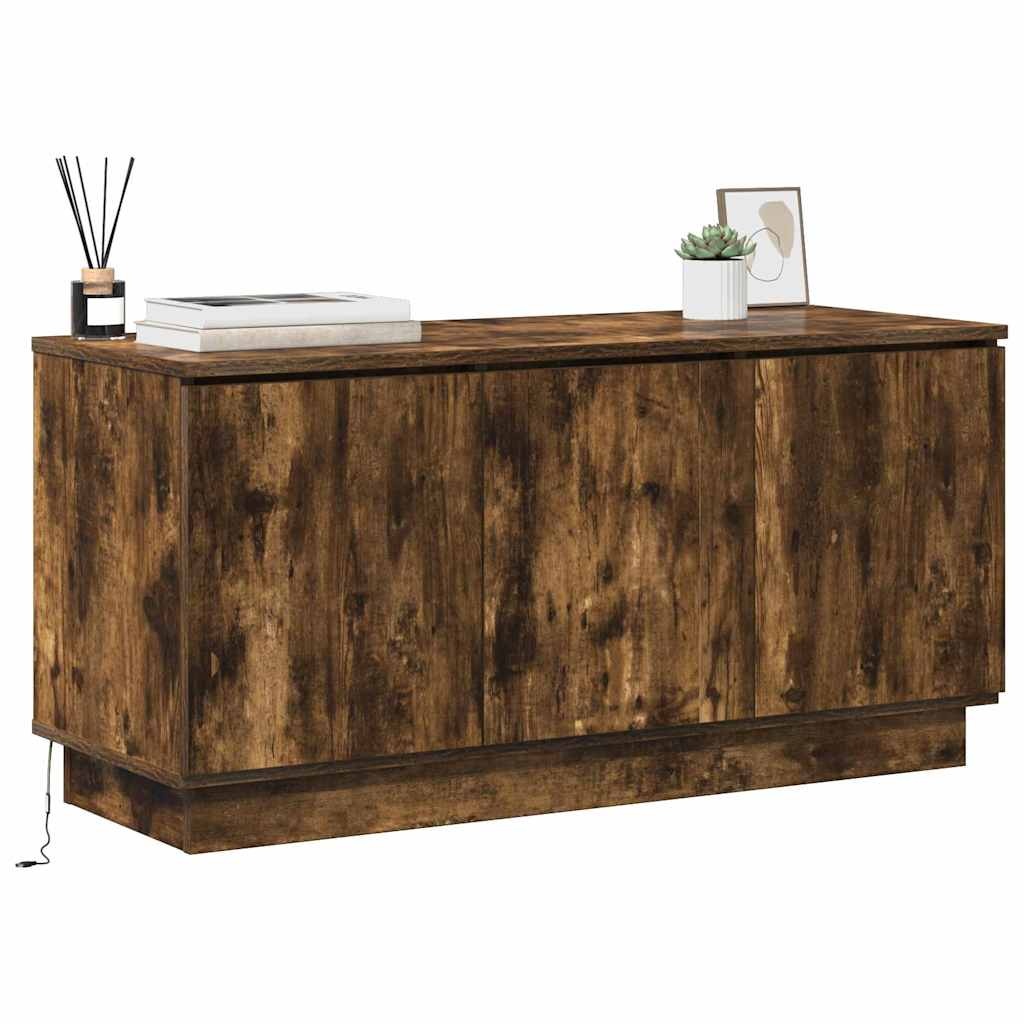 VidaXL TV-meubel met LED Gerookt eiken 100 x 38 x 49 cm Bewerkt hout