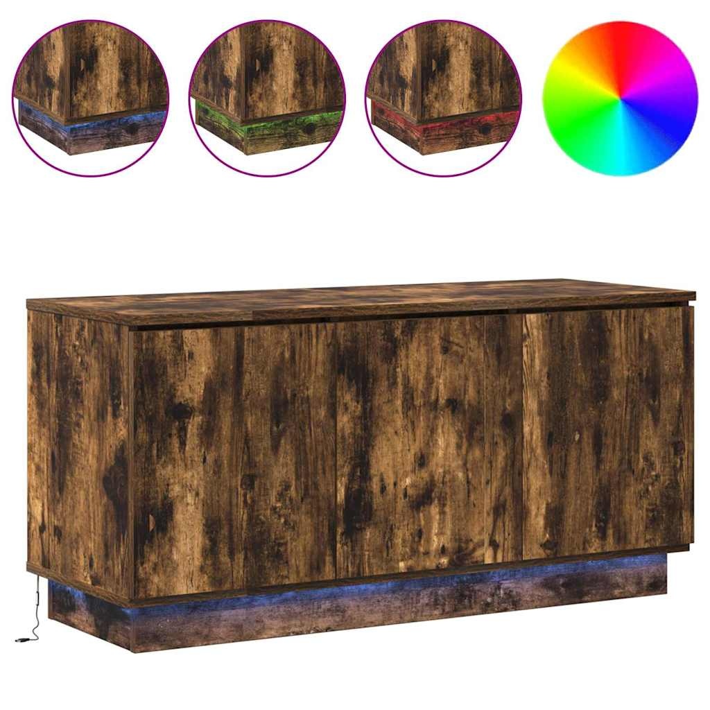 VidaXL TV-meubel met LED Gerookt eiken 100 x 38 x 49 cm Bewerkt hout
