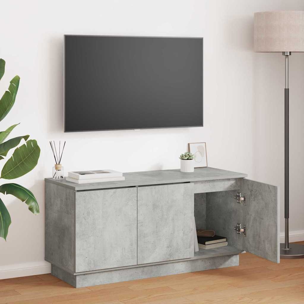 VidaXL TV-meubel met LED Betongrijs 100 x 38 x 49 cm Bewerkt hout