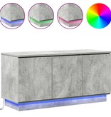 VidaXL TV-meubel met LED Betongrijs 100 x 38 x 49 cm Bewerkt hout
