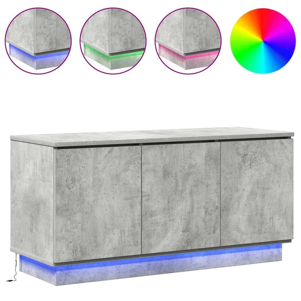VidaXL TV-meubel met LED Betongrijs 100 x 38 x 49 cm Bewerkt hout
