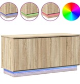 VidaXL TV-meubel met LED Sonoma eiken 100 x 38 x 49 cm Bewerkt hout