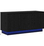 VidaXL TV-meubel met LED Zwart eiken 100 x 38 x 49 cm Bewerkt hout