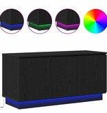 VidaXL TV-meubel met LED Zwart eiken 100 x 38 x 49 cm Bewerkt hout