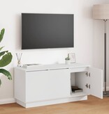 VidaXL TV-meubel met LED Wit 100 x 38 x 49 cm Bewerkt hout