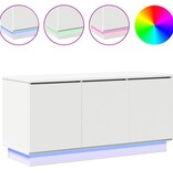 VidaXL TV-meubel met LED Wit 100 x 38 x 49 cm Bewerkt hout