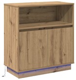 VidaXL Dressoir met LED artisanaal eikenkleurig 71 x 34,5 x 75 cm