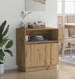 VidaXL Dressoir met LED artisanaal eikenkleurig 71 x 34,5 x 75 cm