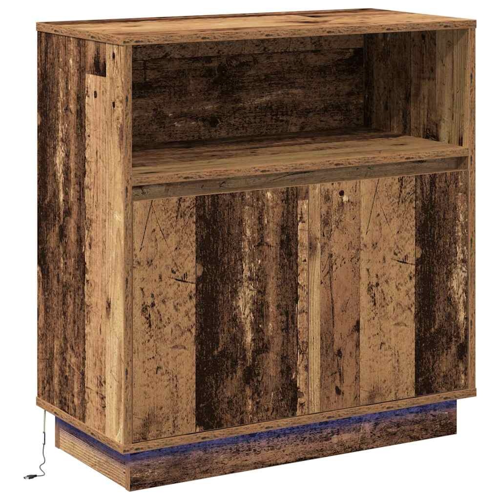 VidaXL Dressoir met LED Oud Hout 71 x 34,5 x 75 cm Bewerkt hout