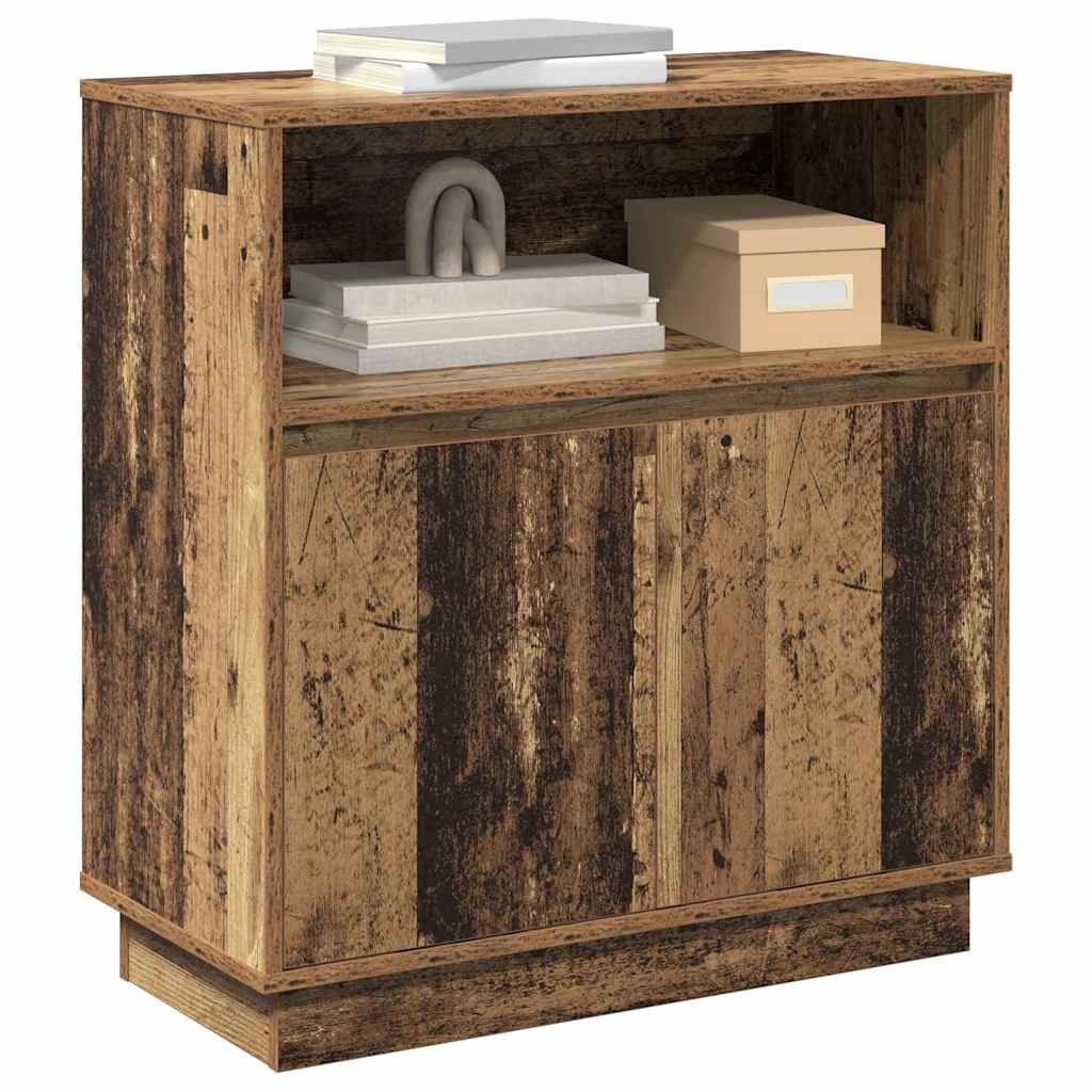 VidaXL Dressoir met LED Oud Hout 71 x 34,5 x 75 cm Bewerkt hout