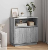 VidaXL Dressoir met LED Grijs sonoma 71 x 34,5 x 75 cm Bewerkt hout