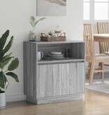 VidaXL Dressoir met LED Grijs sonoma 71 x 34,5 x 75 cm Bewerkt hout