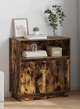 VidaXL Dressoir met LED Gerookt eiken 71 x 34,5 x 75 cm Bewerkt hout