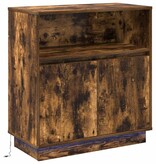 VidaXL Dressoir met LED Gerookt eiken 71 x 34,5 x 75 cm Bewerkt hout