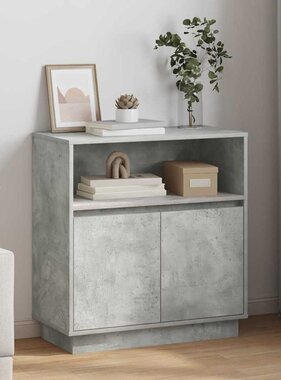 VidaXL Dressoir met LED Betongrijs 71 x 34,5 x 75 cm Bewerkt hout