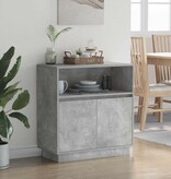 VidaXL Dressoir met LED Betongrijs 71 x 34,5 x 75 cm Bewerkt hout