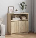 VidaXL Dressoir met LED Sonoma eiken 71 x 34,5 x 75 cm Bewerkt hout