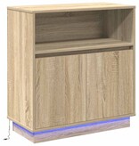 VidaXL Dressoir met LED Sonoma eiken 71 x 34,5 x 75 cm Bewerkt hout
