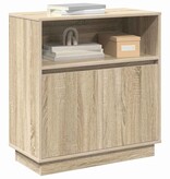 VidaXL Dressoir met LED Sonoma eiken 71 x 34,5 x 75 cm Bewerkt hout