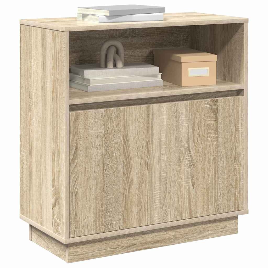 VidaXL Dressoir met LED Sonoma eiken 71 x 34,5 x 75 cm Bewerkt hout