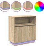 VidaXL Dressoir met LED Sonoma eiken 71 x 34,5 x 75 cm Bewerkt hout